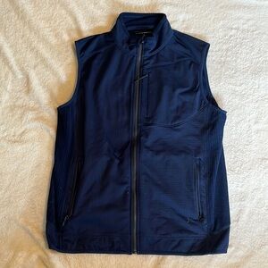 Vineyard Vines Mens Grid Fleece Vest navy